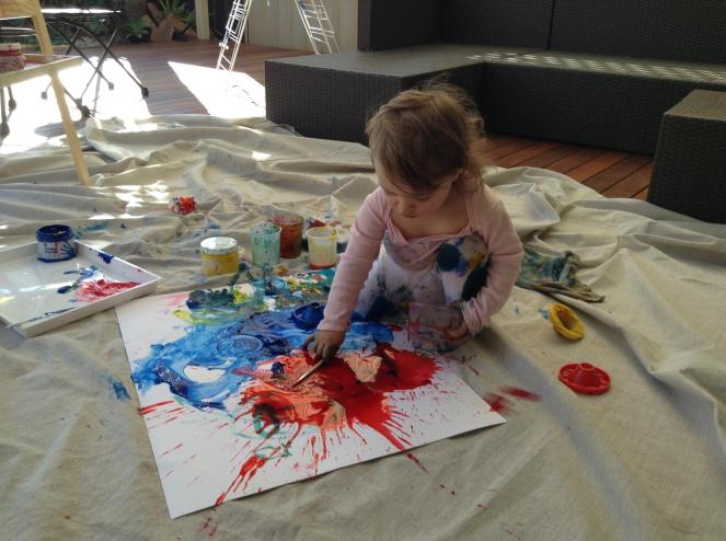 Little Jackson Pollock Splattering Paint