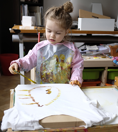 Toddler painting tshirt T-SHIRT ART DESIGN Activity Instructions