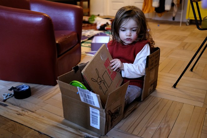 "Not a Box" by Antoinette Portis child in a box Kinesthetic Sensory Activity Toddler Preschooler