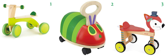 Ride On Toys Hape Scoot Around Kid's Wooden Ride On Balance Bike World of Eric Carle Ride 'n' Roll Caterpillar Ride On Janod Forest Fox Ride-On Baby Toy