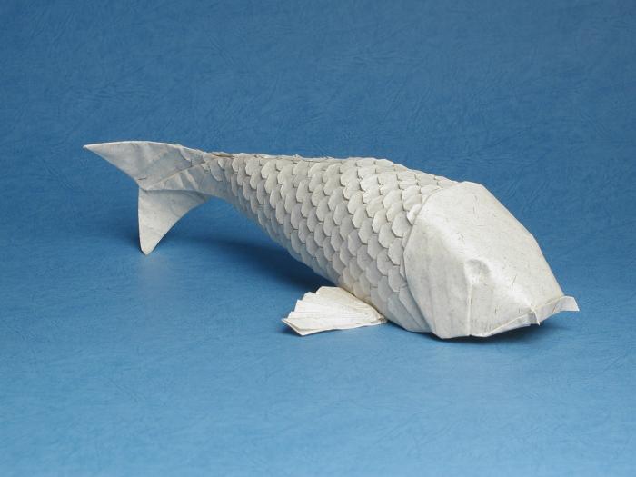 Origami Design Robert j lang 折り紙 立体 鯉 Origami Koi Fish With 400 Scales Timelapse (Robert Lang) - YouTube