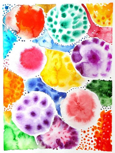 Watercolor Painting Abstract Circles