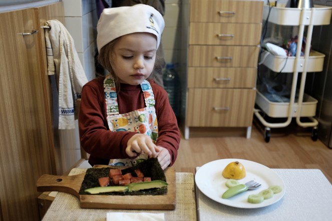 Toddler Cooking Sushi